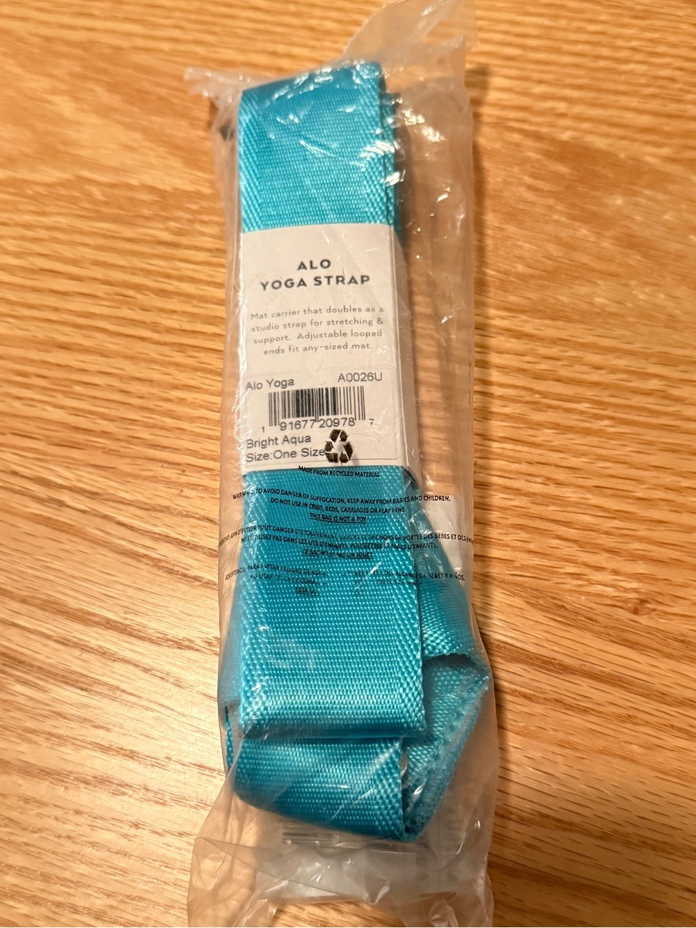 NWT Alo Yoga Strap Bright Aqua Mat Carrier